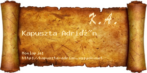 Kapuszta Adrián névjegykártya