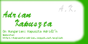 adrian kapuszta business card